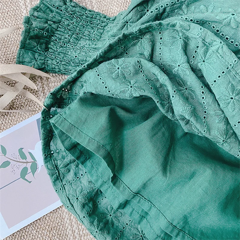 

Spring cute baby girls double-deck embroidery lace blouses children korean style casual Tops