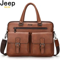jeep buluo briefcase bags for men business fashion office work handbags famous brand new design mens briefcase 14 laptop bag