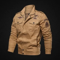 2021 autumn new multi pocket mens jacket military uniform mens cotton large size outdoor casual work jacket men
