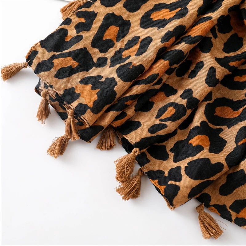 Модный новый женский шарф летние шали и палантины хиджаб с леопардовым принтом