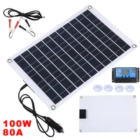 100w universal solar battery charging kits solar panel battery charger with 80a controller for car boat motorhome