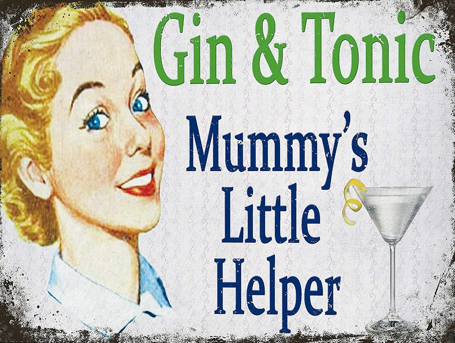 Gin and Tonic Decor 8x12 Inch Wall Metal Tin Signs Kitchen Garage Bar | Plaques &amp