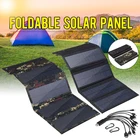 Складная Панели солнечные 50W 5V солнечная энергия солнечная солнечных батарей Bank пакет USB 10in1 usb-кабель Водонепроницаемый для телефона рюкзак Кемпинг Пеший Туризм