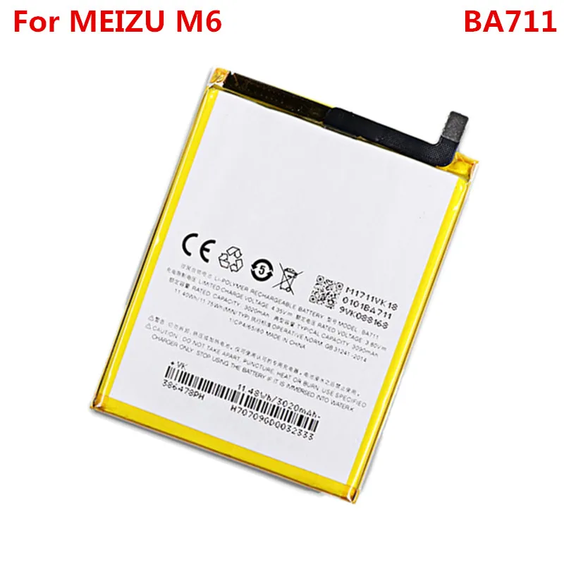 Аккумулятор для Meizu M6 MTK6750 M711H BA711 3020 мАч|Аккумуляторы мобильных телефонов| |