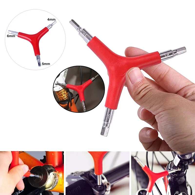 

3-ходовой инструмент для ремонта MTB, шестигранный ключ, гаечный ключ, инструменты для ремонта велосипеда, треугольный шестигранный ключ, руч...
