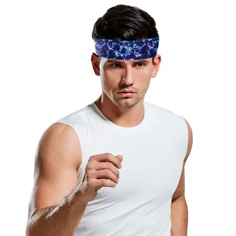 

Fashion Gym Anti-Slip Slim Hair Band For Fitness Antiperspirant Polyester Headband Turban Printed Yoga Elastic Hair Band Sport