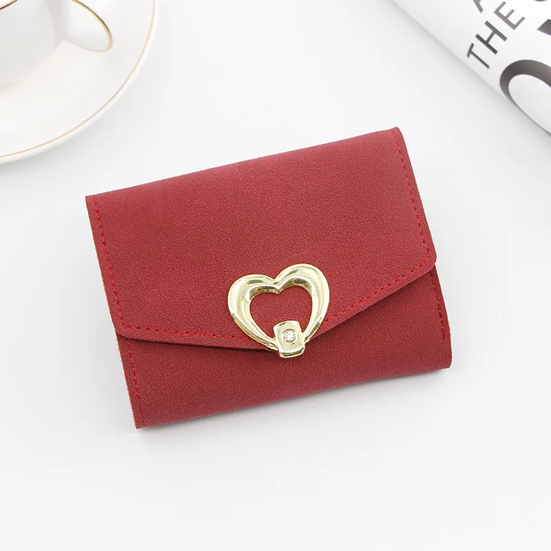 Модный маленький кошелек Женский из матовой кожи короткий женский клатч на