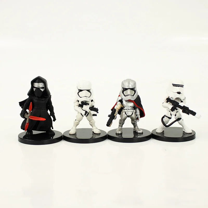 C in Opp Bag 4 шт. 5 шт. Звездные войны Дарт Вейдер Мастер Йода R2-D2 робот белые солдатики ПВХ Фигурки Модель Коллекция игрушек отличный подарок для детей - Цвет: C in Opp Bag