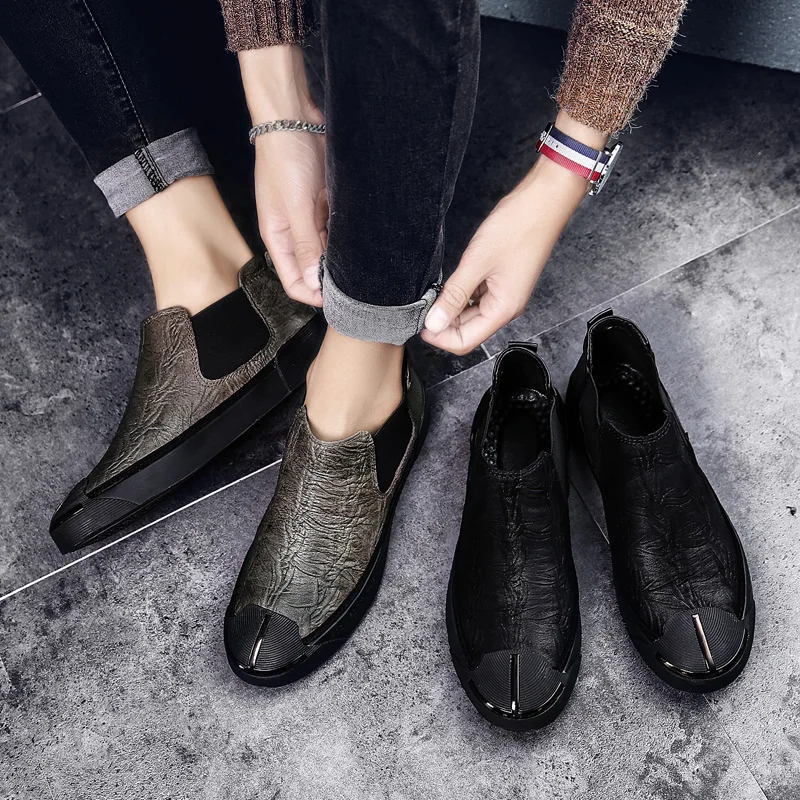 Мужские лоферы Уличная дышащая обувь Роскошные Мокасины без застежки