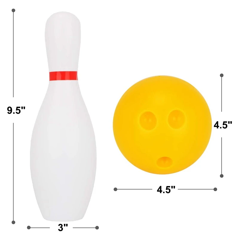Kids Bowling Set Toy Includes 10x Classical White Pins and 2x Balls Indoor Outdoor Games for Children's | Игрушки и хобби
