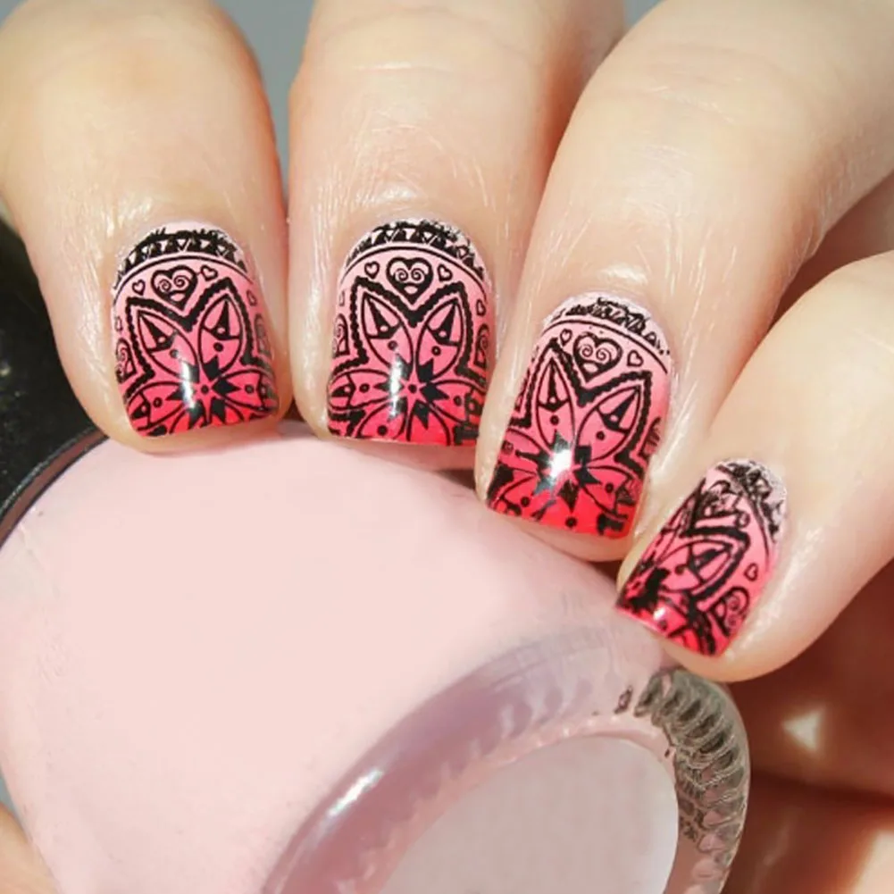 1 шт. Модный цветочный металлический маникюрный шаблон дизайн ногтей DIY Дизайн