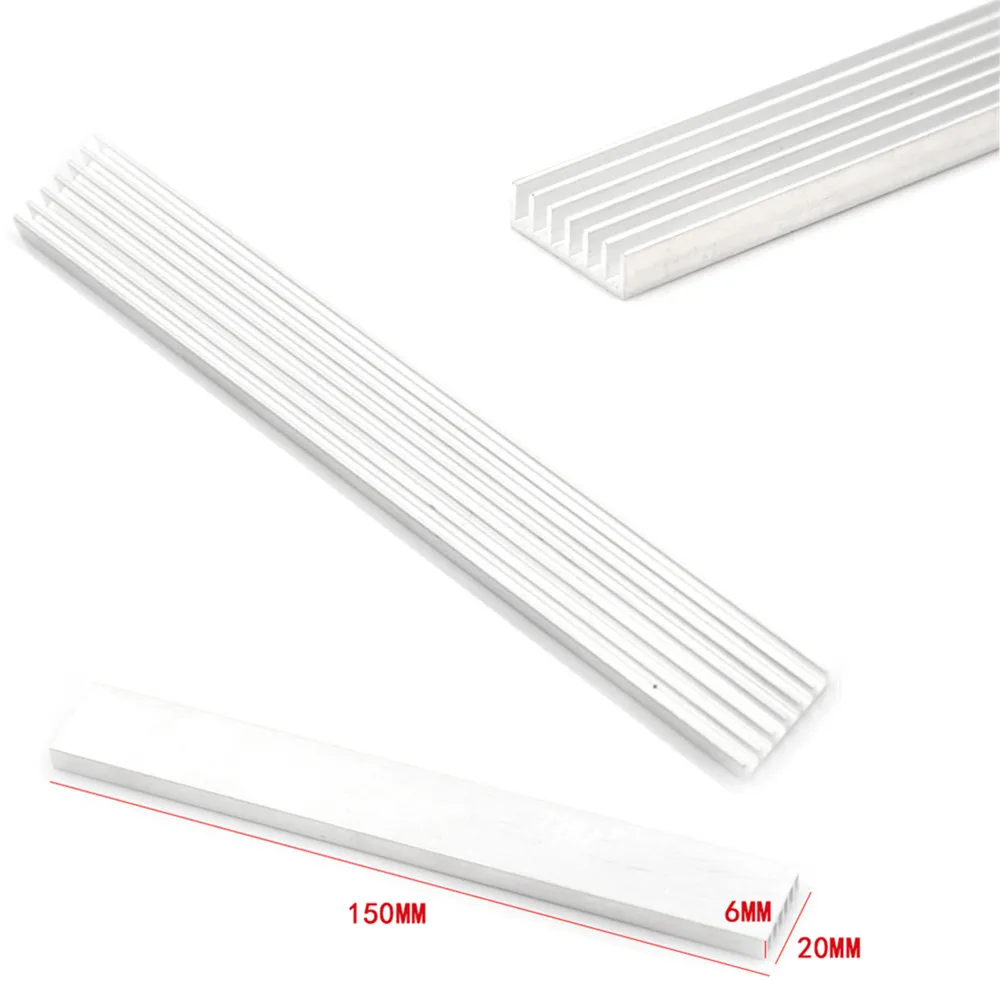 

Теплоотвода охладитель Алюминий Радиатор для охлаждения компьютера аксессуары для волос инструмент Запчасти 150*20*6 мм, 1 шт.