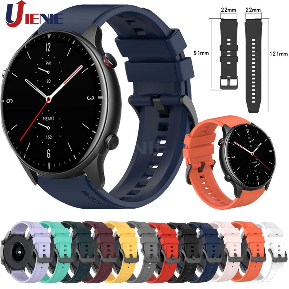 

22mm Silicone Watch Band for Huami Amazfit GTR 47mm 2 2e gtr2 Strap 22mm Watchband Sport Bracelet for Stratos 3 2 Pace correa