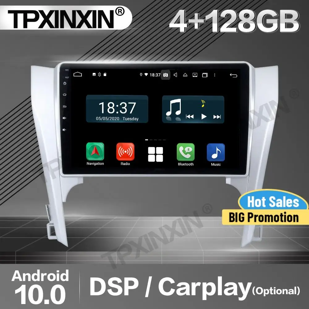 

4 + 128 г Carplay автомобильный радиоприемник 2 Din стерео приемник Android для Toyota Camry 2012 2013 GPS навигации плеер аудио Регистраторы головное устройство