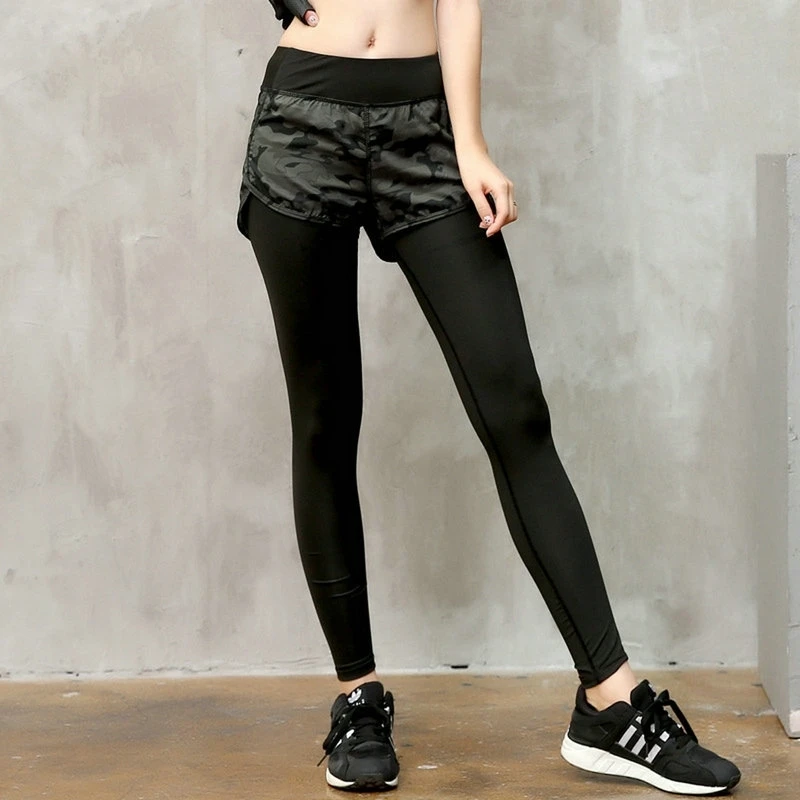 

Камуфляжные Женские Штаны Для Йоги из двух частей, компрессионные облегающие компактные спортивные штаны для фитнеса Для большой девочки, ...