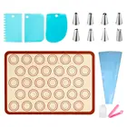 Кремниевые подушки для запекания печенья комплект торта печенье украшения кондитерских насадок сумка скребок муфта с антипригарным покрытием выпечка пирожных макарон коврик набор