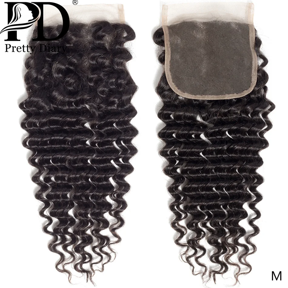 Глубокая волна 4x4 пряди натуральных волос 18 дюймов швейцарский шнурок