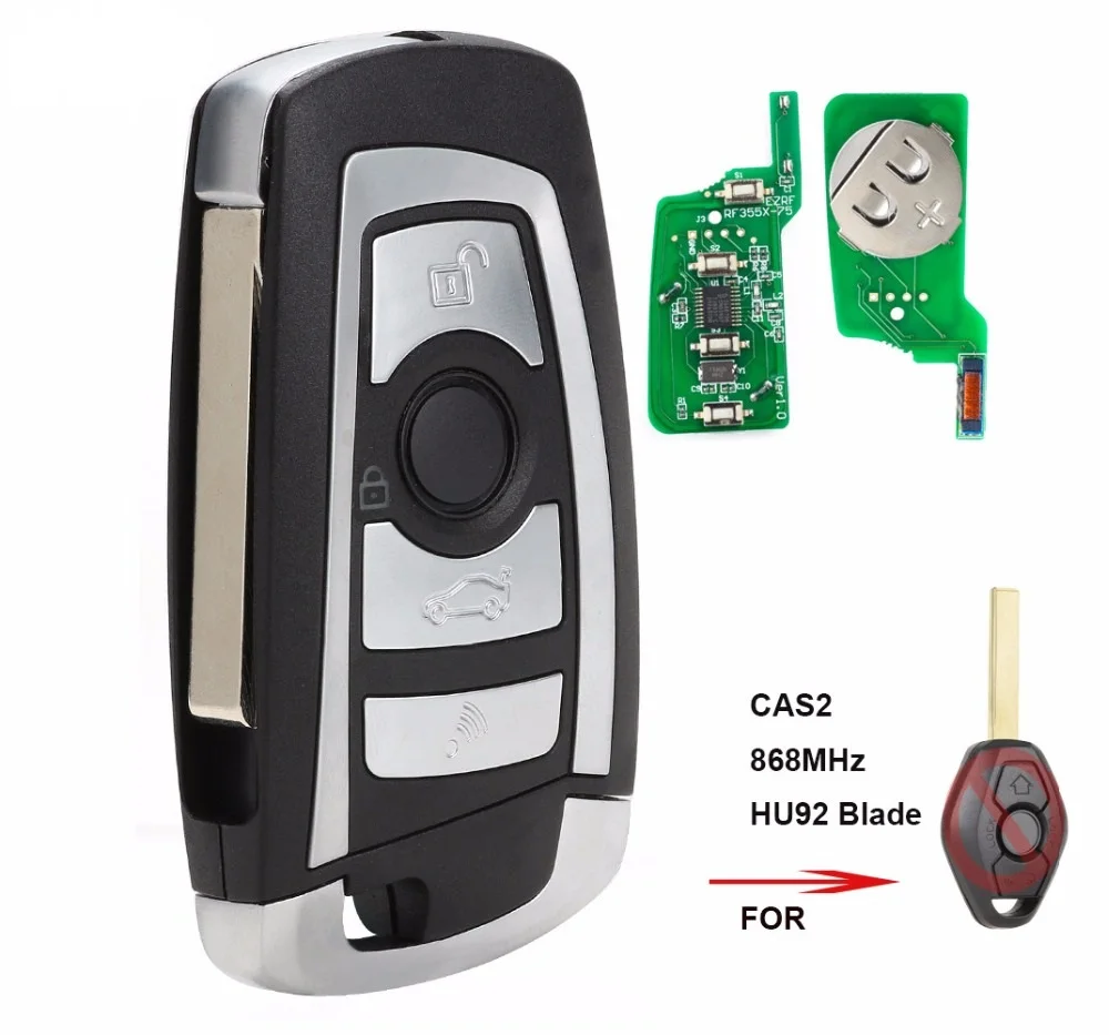 KEYECU модификация складной дистанционный ключ брелок 868 МГц PCF7946 для BMW CAS2 3 5 6 7 X3 X5 Z3