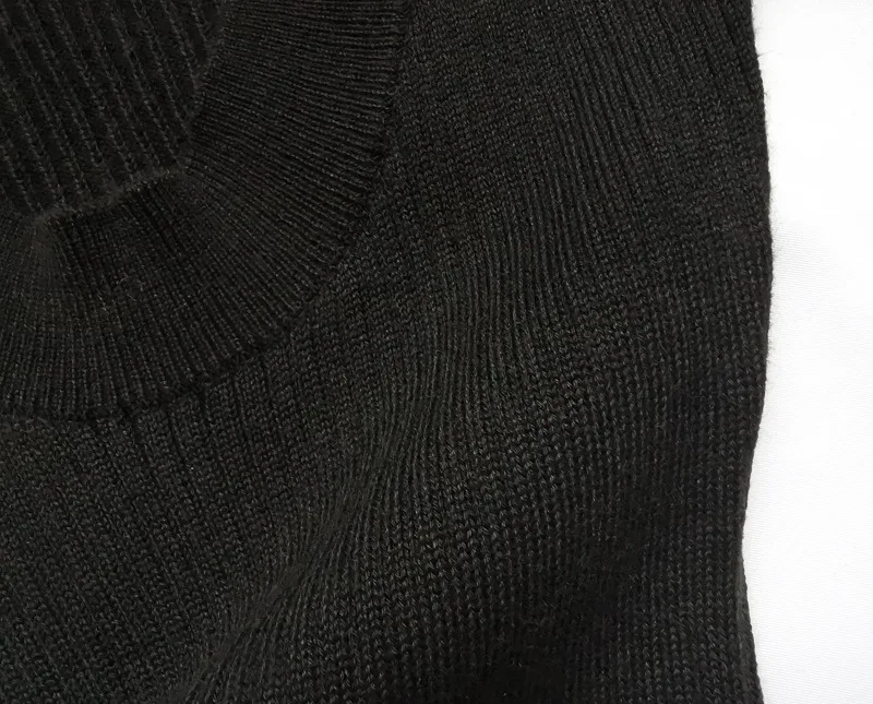 Женский трикотажный пуловер DEAT вязаный с глубоким низким бюстом и длинными