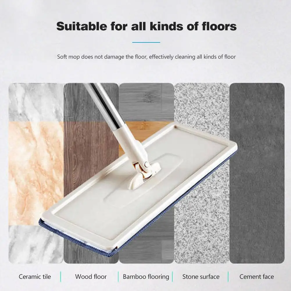 Superfine Fiber Mop Cleaning Cloth for Automatic Spin Flat Squeeze Magic Lazy Hands Free All-inclusive Velcro Accessories | Дом и сад
