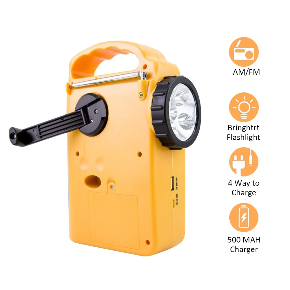 RD339 Emergency Weather AM/FM Radio Dynamo Light Solar Hand Crank Self Powered LED Lantern Charger Power Bank | Электроника