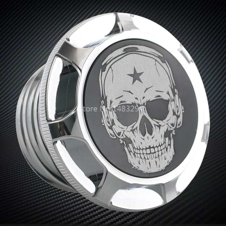 Универсальная хромированная головка черепа для мотоцикла крышка бензобака