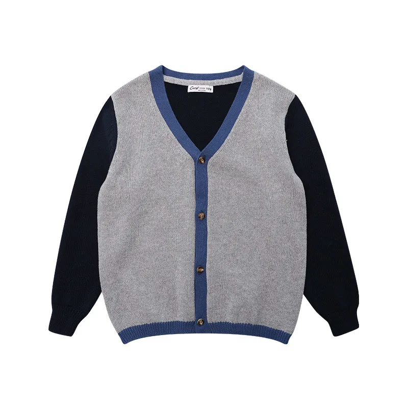 

Children Knit Cardigan Sweater For Boys Fashion Single Breasted Casual Autumn Winter Warm Cotton Sweaters Kid School Formal Tops