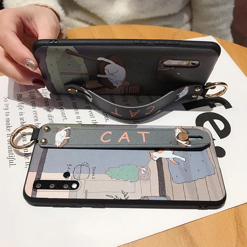 P10 P20 Nova5i P30 Pro Чехол 3D Comic Cat TPU чехол на запястье для Huawei Lite P Smart Z Mate 30 20 10