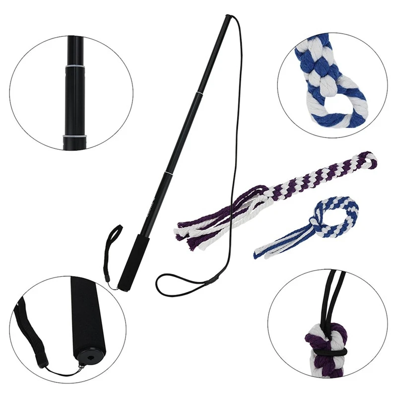 

Funny Retractable Dog Stick Interactive Toys Dog Walker Trainer Dog Fishing Rod with Rope Training Rod Pet Playing Chewing Toy