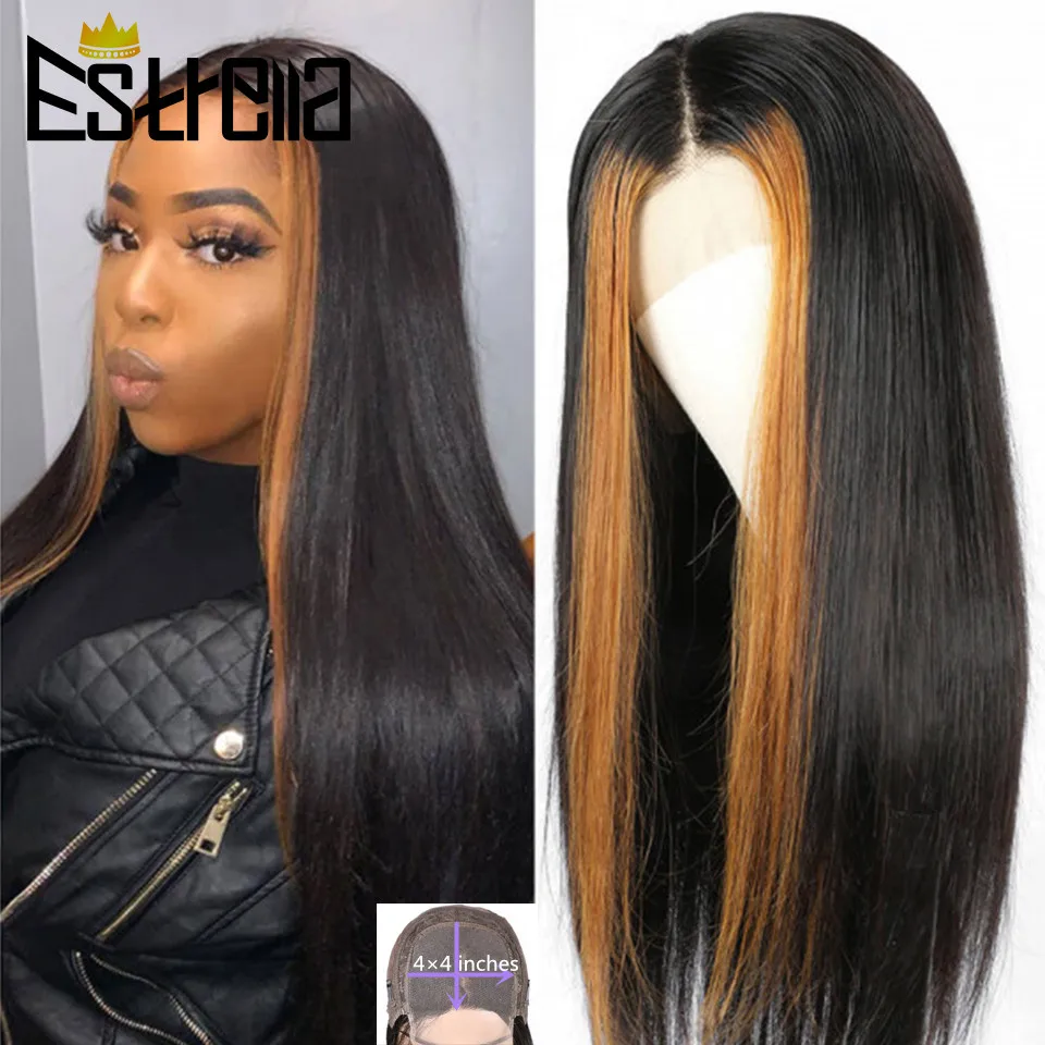 Парики из прямых человеческих волос малазийские полукоричневые парики с