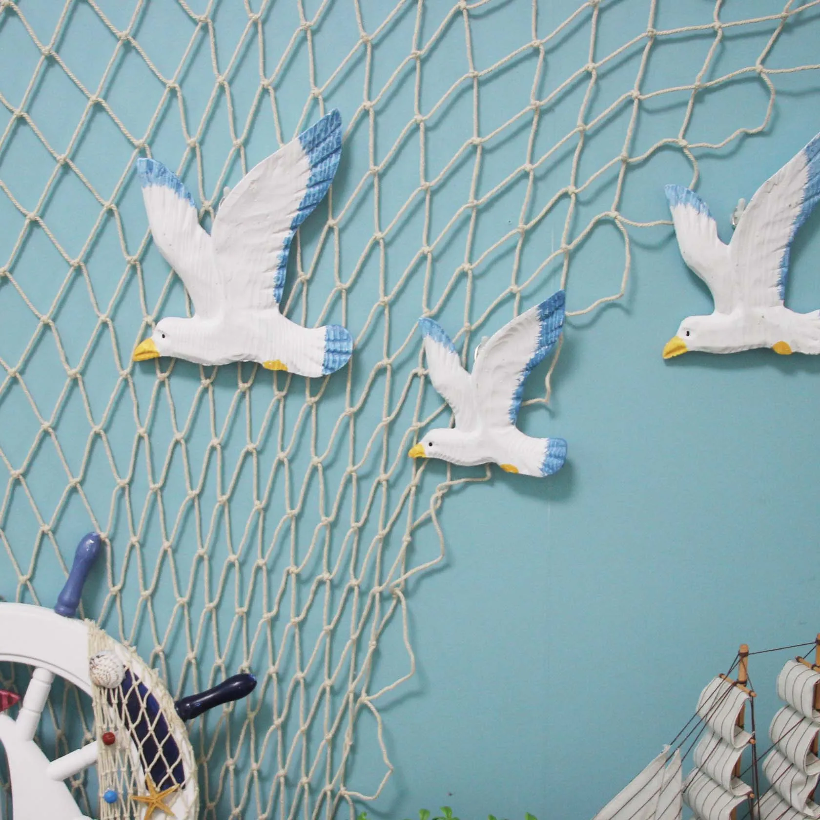 3 шт./компл. настенные украшения Seagull из смолы во французском стиле, настенные Подвесные Украшения ручной работы для украшения дома в средизе...