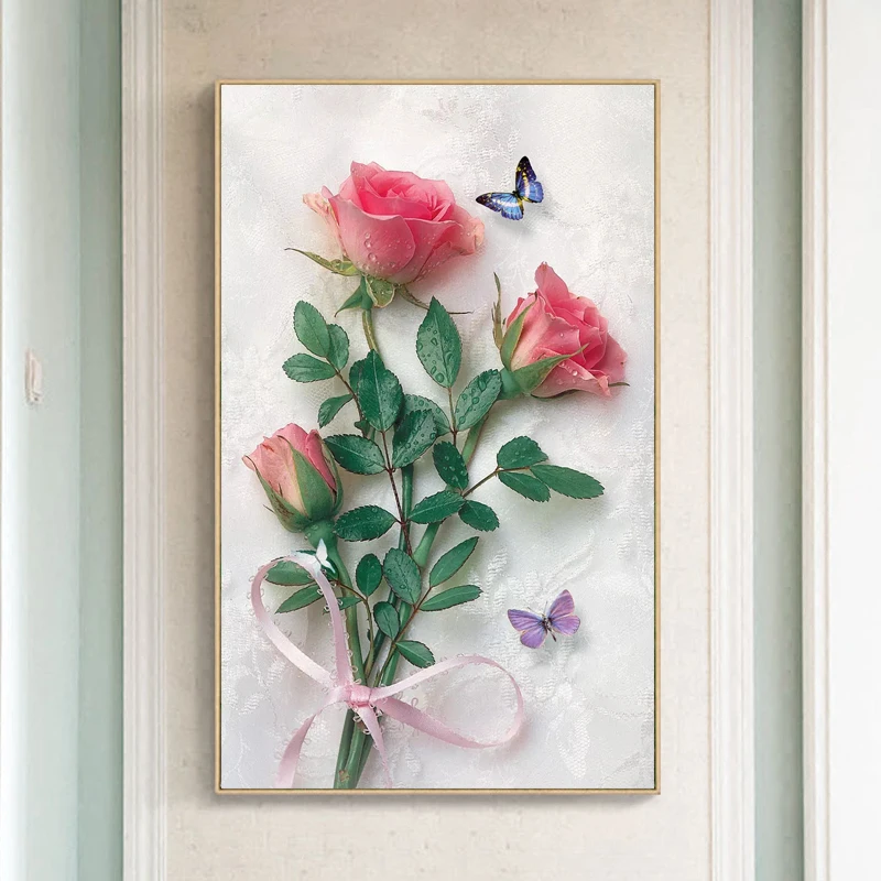 Полная круглая Алмазная картина роза алмазная вышивка цветочный рисунок стразы