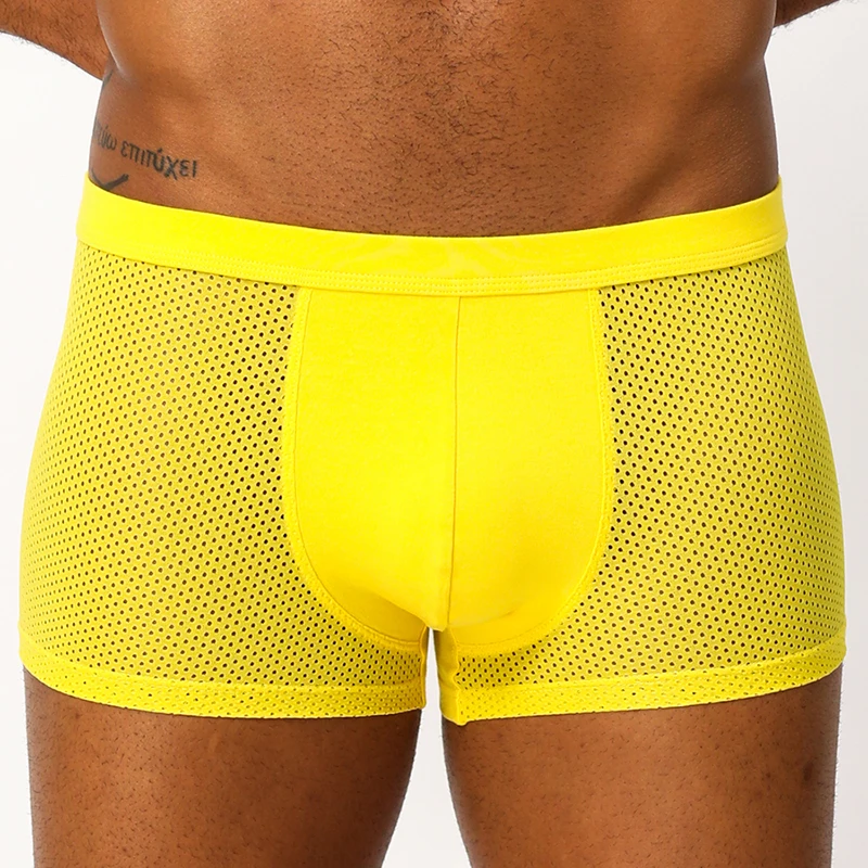 Mesh Boxer Men Underwear Breathable Hole Cuecas Masculina Man Boxers Underpants Boxershorts Homme Cotton Boxershorts Cueca
