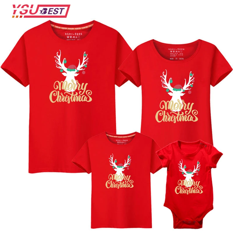 

Merry Christmas T Shirts Xmas Family Outfits Clothes Christmas Gifts 2021 Christmas Family Matching Shirts Daddy Mommy Kids Baby
