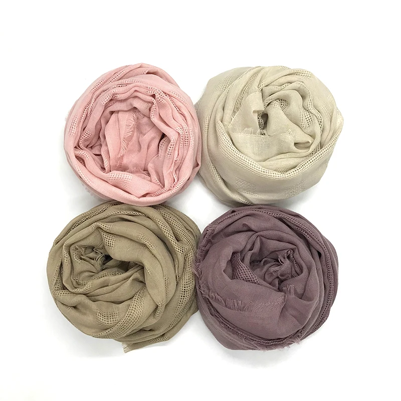 Fashion solid color scarf viscose scarf piercing plaid shawl plain scarves maxi hijab muslim head hijabs wrap muffler 10pcs/lot