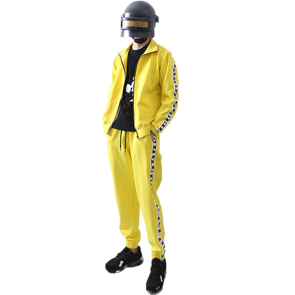 Костюм для косплея Playerunknown Battlegrounds PUBG Желтый спортивный костюм взрослых на