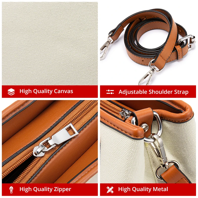 

LOVEVOOK bag set 2 pcs women handbags with top-handle canvas crossbody bag female shoulder messenger bag for ladies small 2020