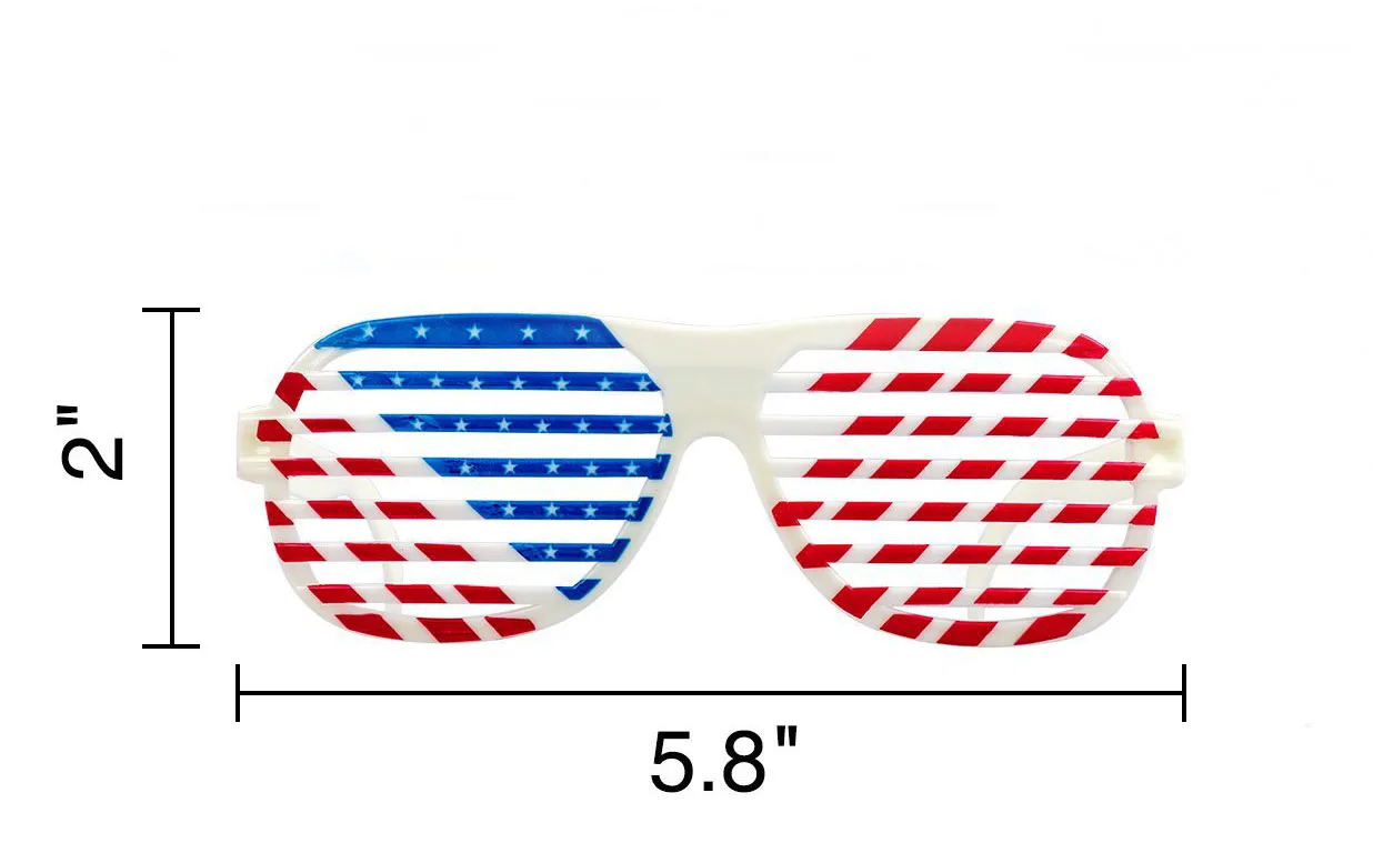 

American Flag USA Patriotic Design Plastic Shutter Glasses Shade Eyeglasses Eyewear For Party Props Decoration