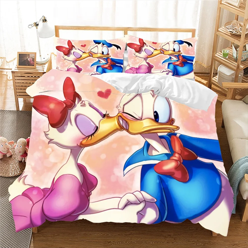 

Cartoon Donald Duck Disney Bedding Set Children Girl Duvet Cover Comforter Bedding Sets Queen King Size Bedroom Home Decoration