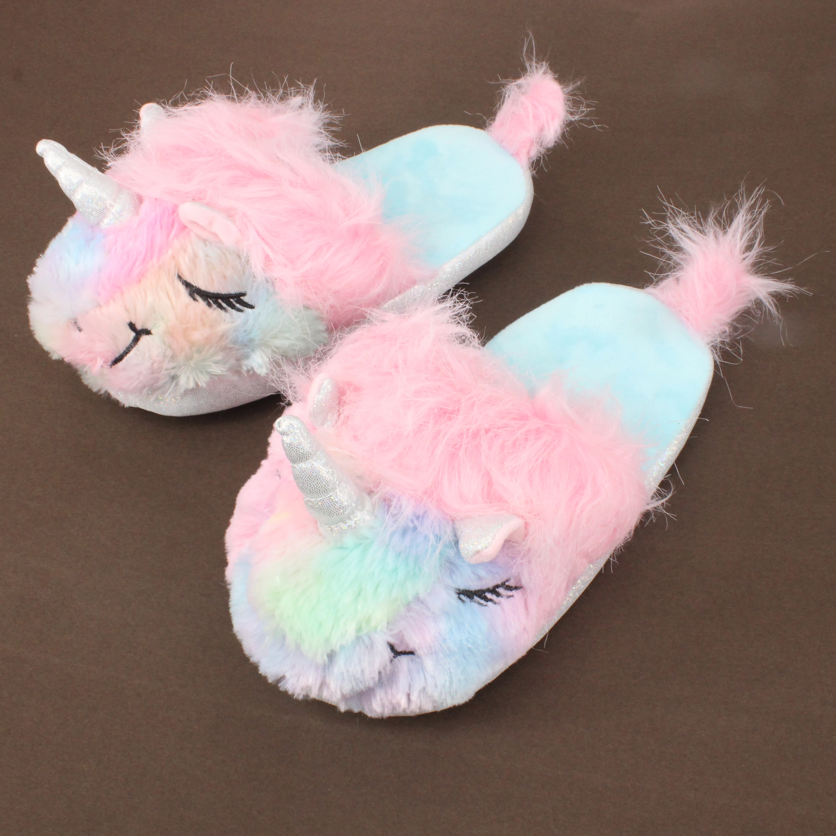 

Unicorn Slippers Winter Warm Cotton Slippers Symphony Style Pony Plush Home Couple Half Drag