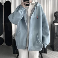 new overcoat spring big size sweatshirt cardigan top couples solid color college tidal current streetwear the price of