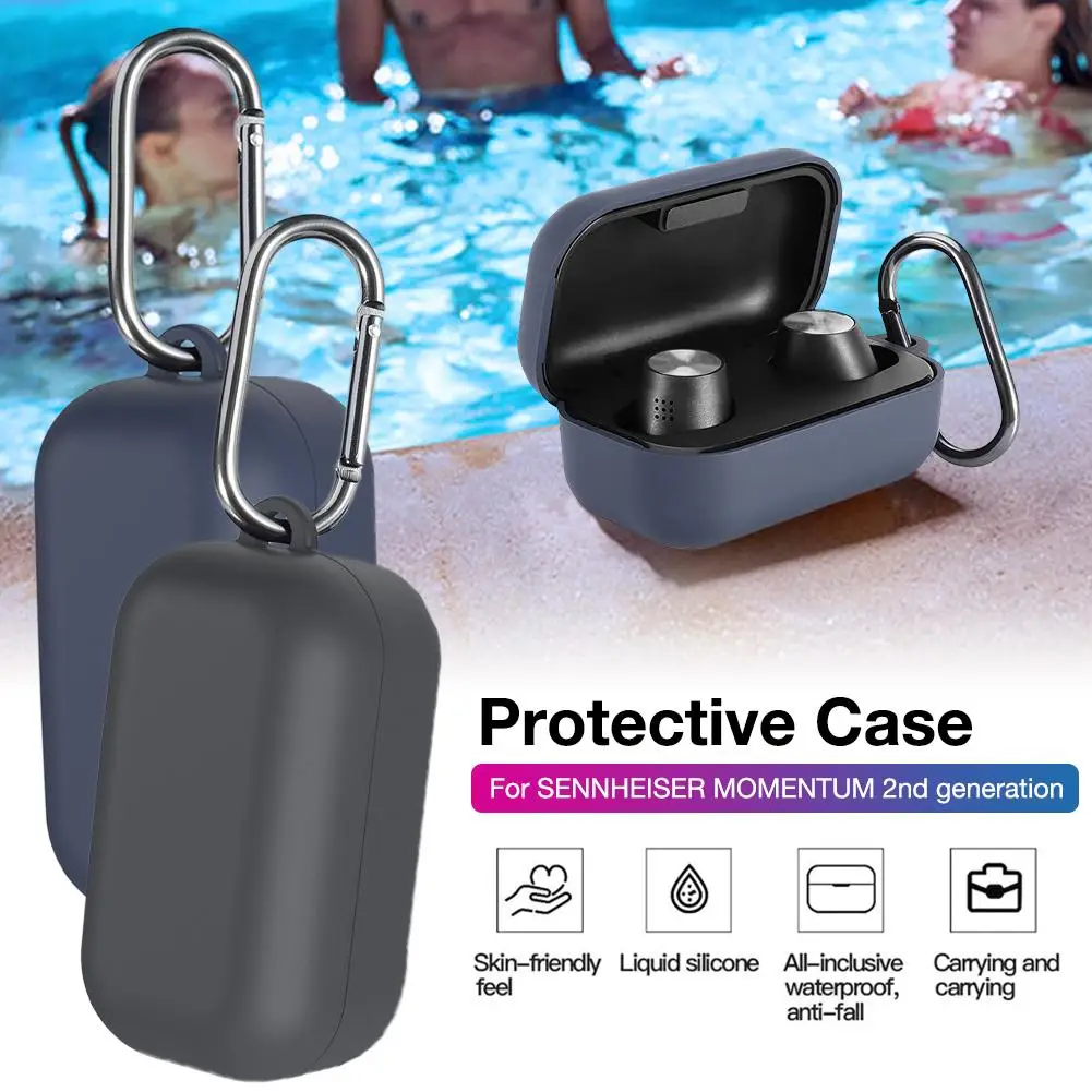 Silicone Protective Case For SENNHEISER MOMENTUM 2 Bluetooth Earphone Headset Charging Box Accessories With Buckle | Электроника