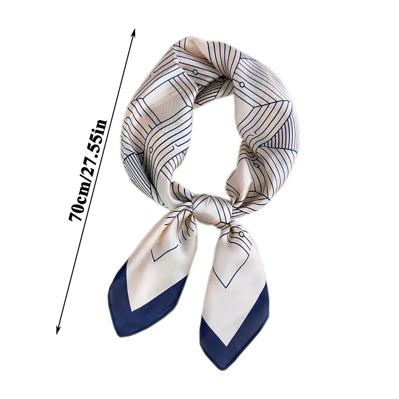 

Fashion Print Small Neck Scarf DIY Hair Tie Band 70*70cm Female Bandana Shawl Square Silk Scarf Hijabs Foulard Scarves