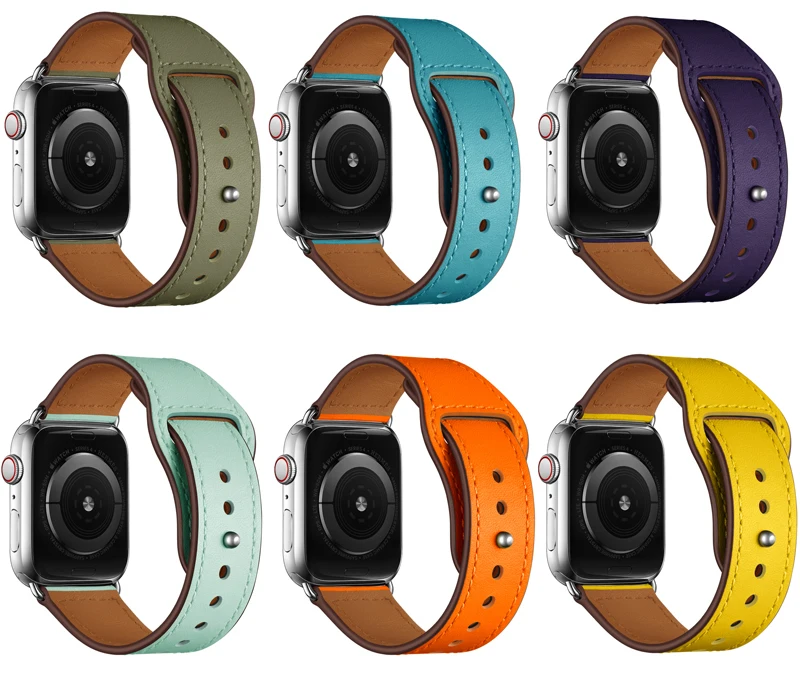 Ремешок из натуральной кожи для Apple Watch 42 мм 44 аксессуары часов кожаный ремешок