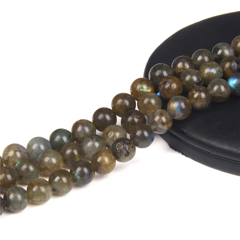 

Оптовая продажа, бусины из натурального серого Лабрадорита, Круглые Гладкие бусины для изготовления украшений, браслетов, ожерелий «сделай...