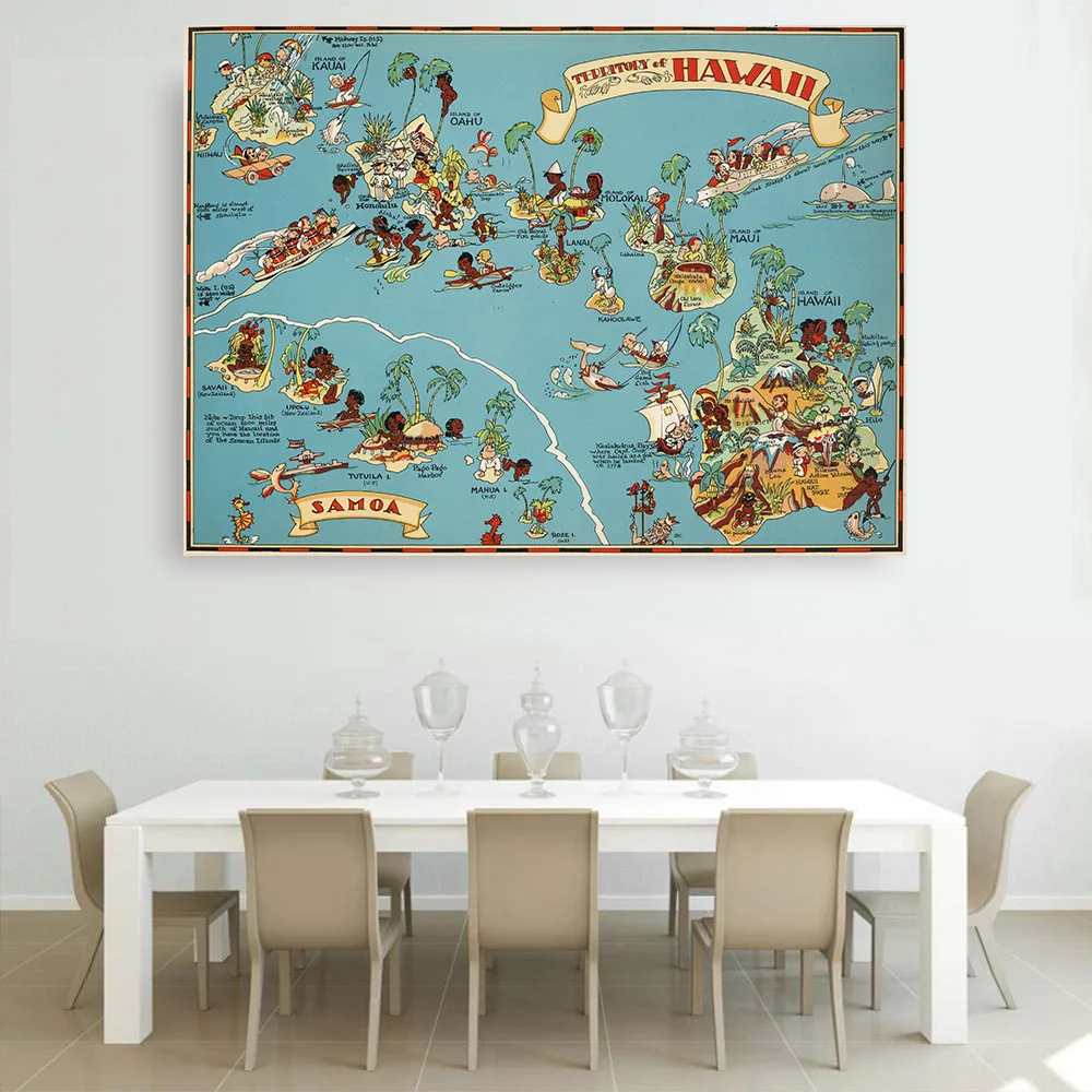 Художественная Картина маслом Citon на холсте винтажная забавная карта США