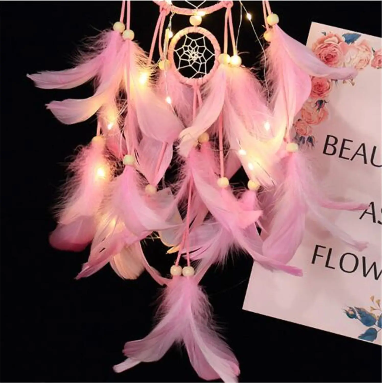 

Handmade Dream Catchers DIY Wall Hanging Feathers Ornament Car Interior Rearview Mirror Pendant Extra Dream Catchers Necklace