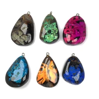 natural stone pendant water drop shape color agate exquisite charms for jewelry making diy bracelet necklace earring accessories