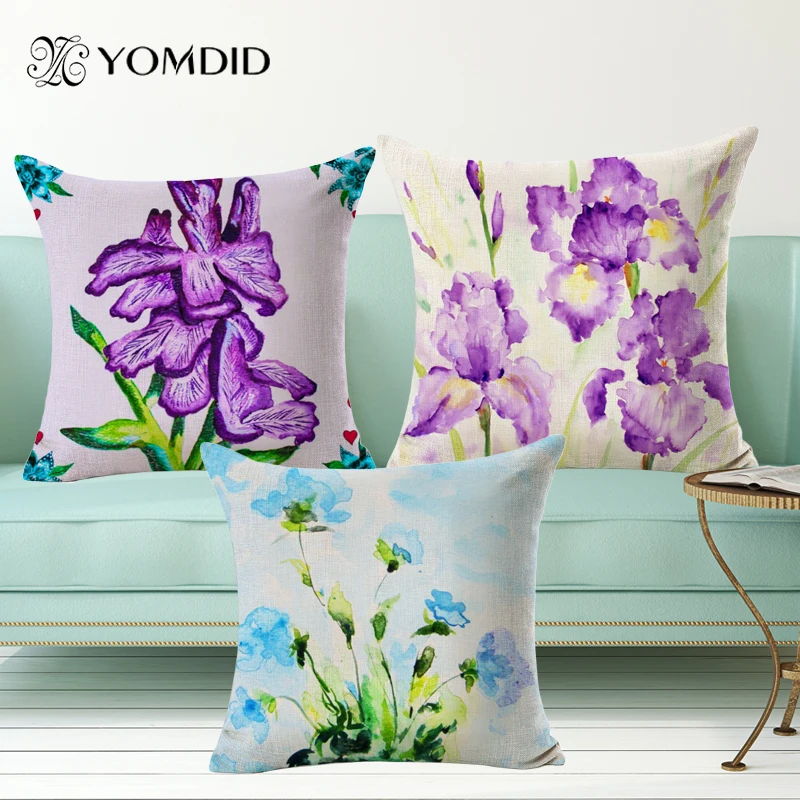

Decorative Cushion Cover Flower Patterns Sofa Throw Pillowcase Cover Home Decoration Funda Cojin Cheap Cushion Cover