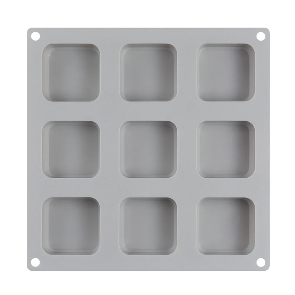 

9-Cavity Square Silicone Soap Molds DIY Handmade Baking Cake Pan for Soap Making Ice Making Pdding Muffin